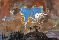 Kreuzigung by Alfons Walde, Mischtechnik auf Papier, sold Jun 2016