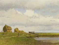 Josef Eidenberger, Erntezeit, Öl auf Leinwand