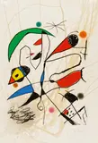 Joan Miró, L'avaleur de sabre lune, Farbige Aquatintaradierung auf Tuschlavierung auf ARCHES FRANCE (Wasserzeichen)