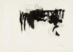 Ohne Titel by Peter Brüning, Tuschpinselzeichnung auf C.M.FABRIANO ROMA (Wasserzeichen), sold Jun 2016