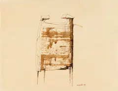 Ohne Titel by Lynn Chadwick, Tuschzeichnung auf dünnem Papier, sold Jun 2016
