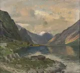 Conrad Selmyhr, Fjord, Oil on board