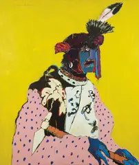 Fritz Scholder, Indian with Ribbons -, Acrylic on canvas