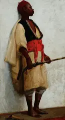 A Moroccan with Gun by Continental School, Oil on canvas laid down, sold Dec 2017