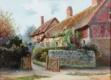 Helen Allingham, A Wiltshire Cottage, Watercolor and gouache on paper