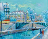 Jean Claude Picot, Confidences Sur Les Quais-Paris, Oil on canvas