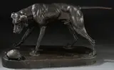 Jean Baptiste Van Heffen, La Surprise, Bronze with dark brown patina