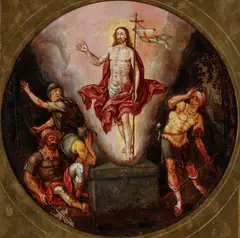 The Resurrection by Crispin van den Broeck, Oil on wood panel - tondo, sold Dec 2017