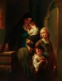 Edoard Louis Dubufe, The Widow's Mite, Oil on canvas