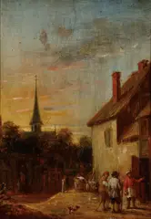 A Village Scene by David Teniers, Oil on wood panel, sold Dec 2017