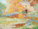 Frances Keffer, The Red Mill -, Oil on canvas