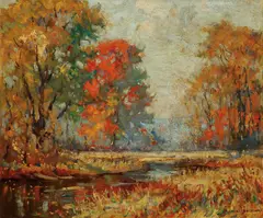 Manly MacDonald, The Stream Autumn - Shannonville, Ontario, Oil on canvas