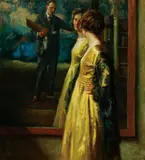 Robert Tolman, Reflections (Artist and His Muse), Oil on canvas