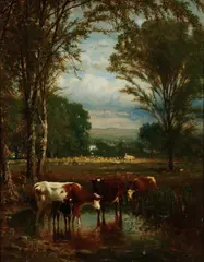 James McDougal Hart, Sabbath Afternoon -, Oil on canvas