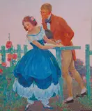 Henry James Soulen, A Garden Courting Scene -