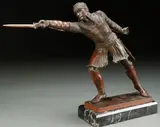 Rudolf Küchler, A Kinght with Sword, Bronze with brown patina