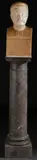 Jules Werson, A Bust -, Carved marble resting on polished marble pedestal