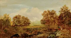 R. Planche, The Lane Through the Woods and The Bridge Over the Stream -, Both oil on canvas