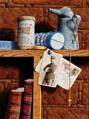 Gary Kolter, A pair of trompe l'oeil paintings -, Acrylic on board
