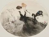 Kitten Fishing - by Louis Icart, Etching and aquatint, sold Dec 2017