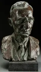 Jo Davidson, A Bust Portrait of a Gentleman -, Bronze with dark brown and verdigris patina