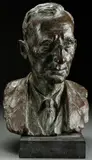 Jo Davidson, A Bust Portrait of a Gentleman -, Bronze with dark brown and verdigris patina