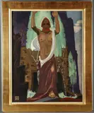 Erwin Stolz, Raising of Lazarus, Tempera on paper laid on cotton