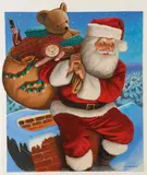 Michael Garland, Santa Entering the Chimney with a Sack of Toys -, Acrylic