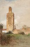 The Sidi Hassan Mosque, Tlemcen, Algeria - by Robert Swain Gifford, Watercolor heightened with gouache on paper, sold Jun 2017
