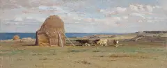 Samuel Colman, Narragansett, RI Landscape -, Watercolor heightened with gouache and gold paint on paper