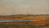 Samuel Colman, Expansive Summer Landscape, Oil on canvas board