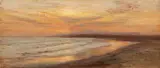 Samuel Colman, Coast at Twilight, Oil on canvas board
