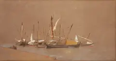 Robert Swain Gifford, Fishing Boats, Gibraltar -, Watercolor and gouache on paper