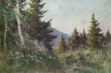 George Parker, Summer Wooded Landscape and Winter Landscape -, Both oil on canvas