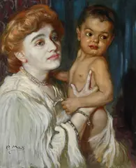 Corneille Max, Mother and Child, Oil on canvas