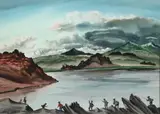 Adolf Dehn, Lakeside Fly Fishing -, Watercolor