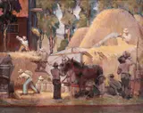 John Woodsum Hatch, A Haying Scene -, Oil on canvas board