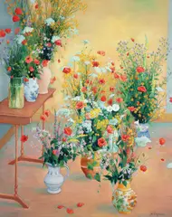 André Vignoles, Still Life with Flowers, Oil on canvas