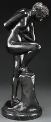 Bather by Max Klinger, Bronze with black over brown patina, sold Jun 2017