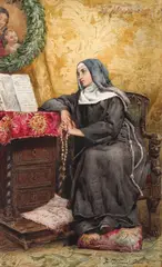 Fritz Werner, A Prayerful Moment, circa 1875, Watercolor