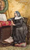 Fritz Werner, A Prayerful Moment, circa 1875, Watercolor