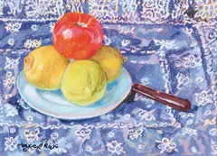 Lillian Mackendrick, Still Life with Fruit, Pastel on paper