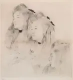 Paul César Helleu, Five Studies of Helene and a Woman in Profile -