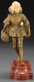 René Paul Marquet, Figure of a Young Renaissance Nobleman with Feathered Hat, Gilt bronze with carved ivory and hands and head