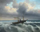 Alexey Bogolyubov, A Sidewheel Steamer -, Oil on canvas