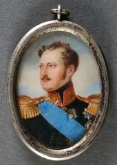 Iwan Winberg, Portrait of Tsar Nicholas I, Watercolor on ivory