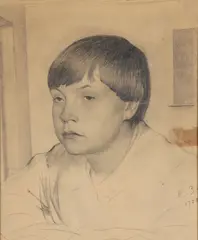 Portrait of a Young Boy - by Feodor Zakharov, Graphite on paper, sold Jun 2017