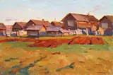 Yuri Semenyuk, Evening -, Oil on paper laid down