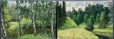 In the Park and Summer Landscape - by Vasily Pavlovich Borisenkov, Both oil on artist board, sold Jun 2017
