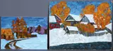 Alfred Smirnov, First Snow, 1980 and First of March, 1979 -, Both oil on canvas board